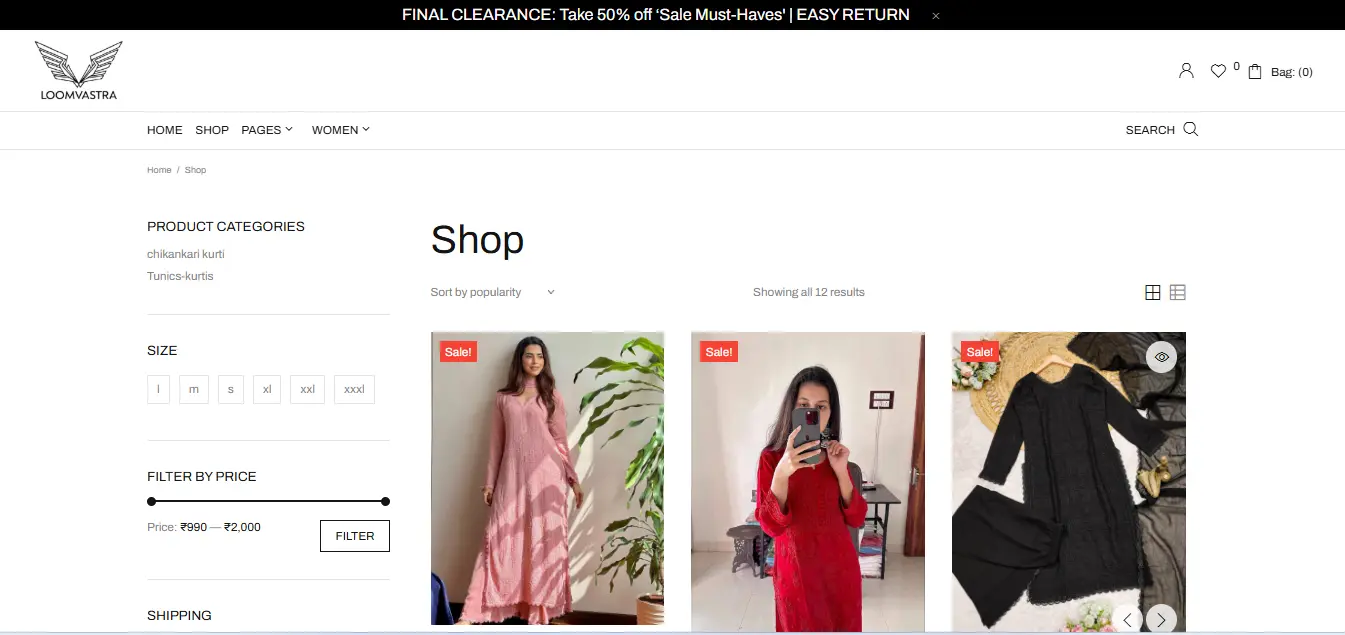 loomvastra e commarce store