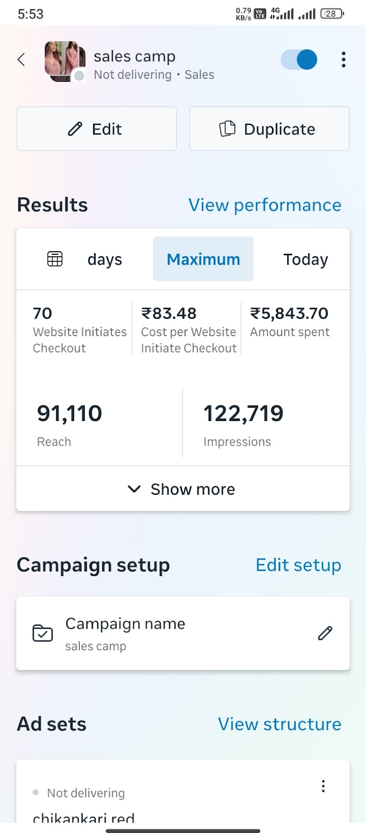 Meta Ads Campaign Performance Dashboard for Women's Fashion Brand